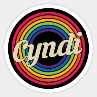 Cyndi - Retro Rainbow Style Sticker